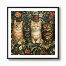 Cats In The Garden Art Art Print