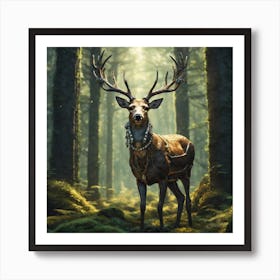 Deer In The Forest 75 Art Print