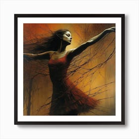 Dancer In The Forest Art Print