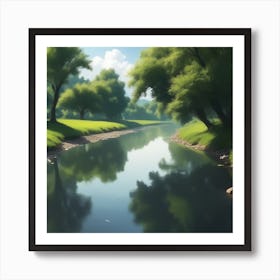 River In The Forest 42 Art Print