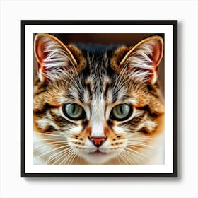 Whiskered Gaze: A Portrait of Feline Elegance Art Print