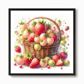 A basket of Gooseberry Art Print