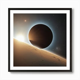 Solar Eclipse Over Mars Art Print