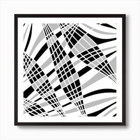 Abstract Black And White Pattern 9 Art Print