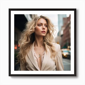 Blond Woman In A Suit Art Print