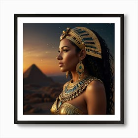 Egyptian Woman In Gold Art Print