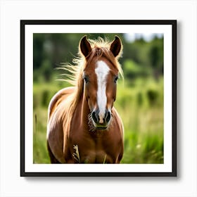 Grass Horse Mammal Animal Head Steady Offspring Beauty Riding Horse Mare Dam Cute Streng Art Print