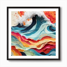 Paper Ocean Wave Art Print