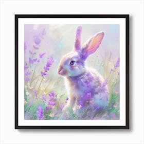 Bunny In Lavender 1 Art Print