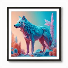 3d Wolf Art Print