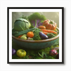 Colorful Vegetables In A Bowl 2 Art Print