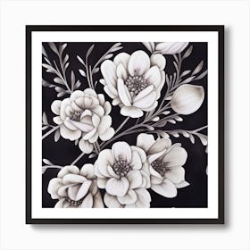 Beautiful White Flowers 2 Art Print