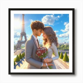 Eiffel Tower In Paris Art Print