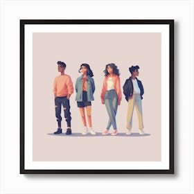 Group Of Young People 1 Art Print