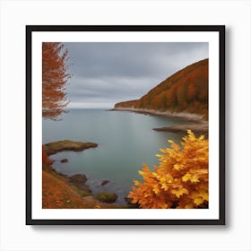 Autumn Leaves By The Sea Art Print