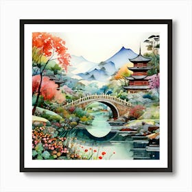 Asian Landscape Painting Art Print