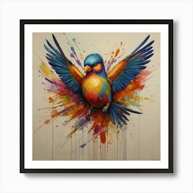 Default The Artwork Depicts A Vibrant Array Of Birds Their Col 0 Art Print