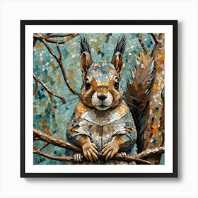 Mosaic Prevost Squirrel Art Print