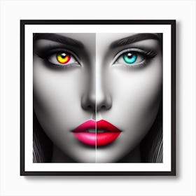 Two Faces Of A Woman 1 Art Print