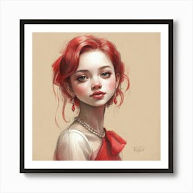 Red Haired Girl 2 Art Print