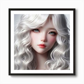 White Hair Doll Art Print