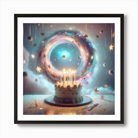 Galaxy Cake Art Print