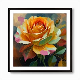 Orange Rose Art Print