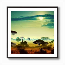 Sunset In The Savannah 3 Art Print