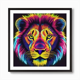 Neon Lion Art Print