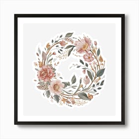 Floral Wreath 18 Art Print