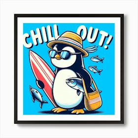 Chill Out Penguin Art Print