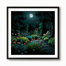 Default Night Garden Art Print 3 Art Print