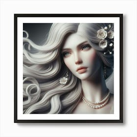 Beautiful Girl With Long Hair Art Print