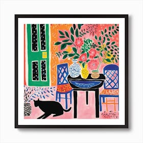 Cat At The Table 7 Art Print