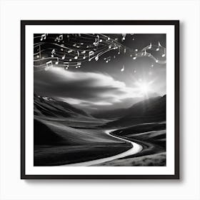 Music Notes In The Sky 18 Art Print