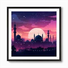 Islamic City At Night 3 Art Print