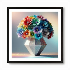 Colorful Flowers In A Vase 1 Art Print