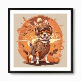 Steampunk Dog 4 Art Print