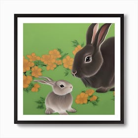 Rabbit and Kit Art Print