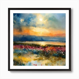 Poppies At Sunset 1 Art Print