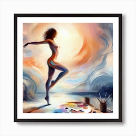 Woman and the Sun Art Print