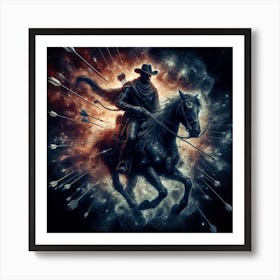 Cowboy On Horseback Art Print