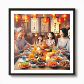 Chinese New Year Family Dinner 1 Art Print
