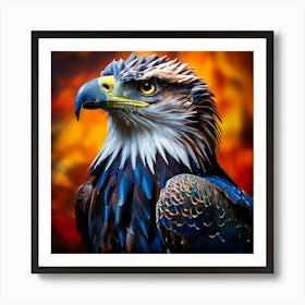 Watercolor American Eagle Studio Photography Complex Details High Detail Art Print