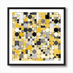 Yellow And Black Circles Art Print