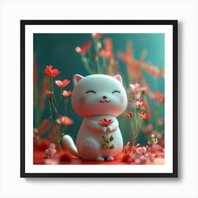 Chinese New Year Cat Art Print