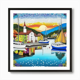 Boat In The Harbor Art Print