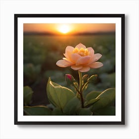 Lotus Flower At Sunset 1 Art Print