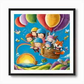 A Whimsical Colorful Illustration Of Children Anim Ewtqawvyqikt5c2dcjstua Tbor5 Xxrm6bjfdqjutuig Art Print