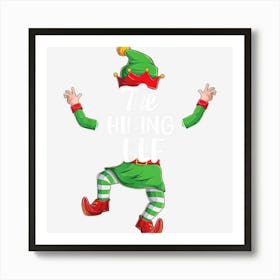 Hiking Elf Family Matching Christmas Pajamas Pjs Xmas Men Art Print